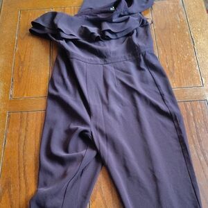 ANTONIO MELANI Off-Shoulder Jumpsuit in Dark Purple